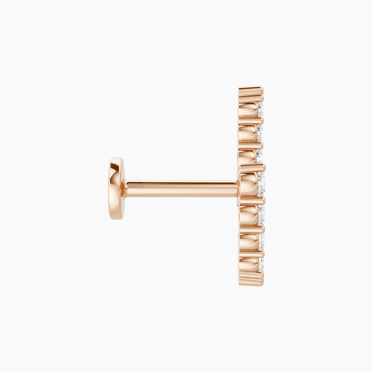 Phoebe | 18k Rose Gold 11.5 mm 6.5 mm Lightning Bolt Diamond Piercing