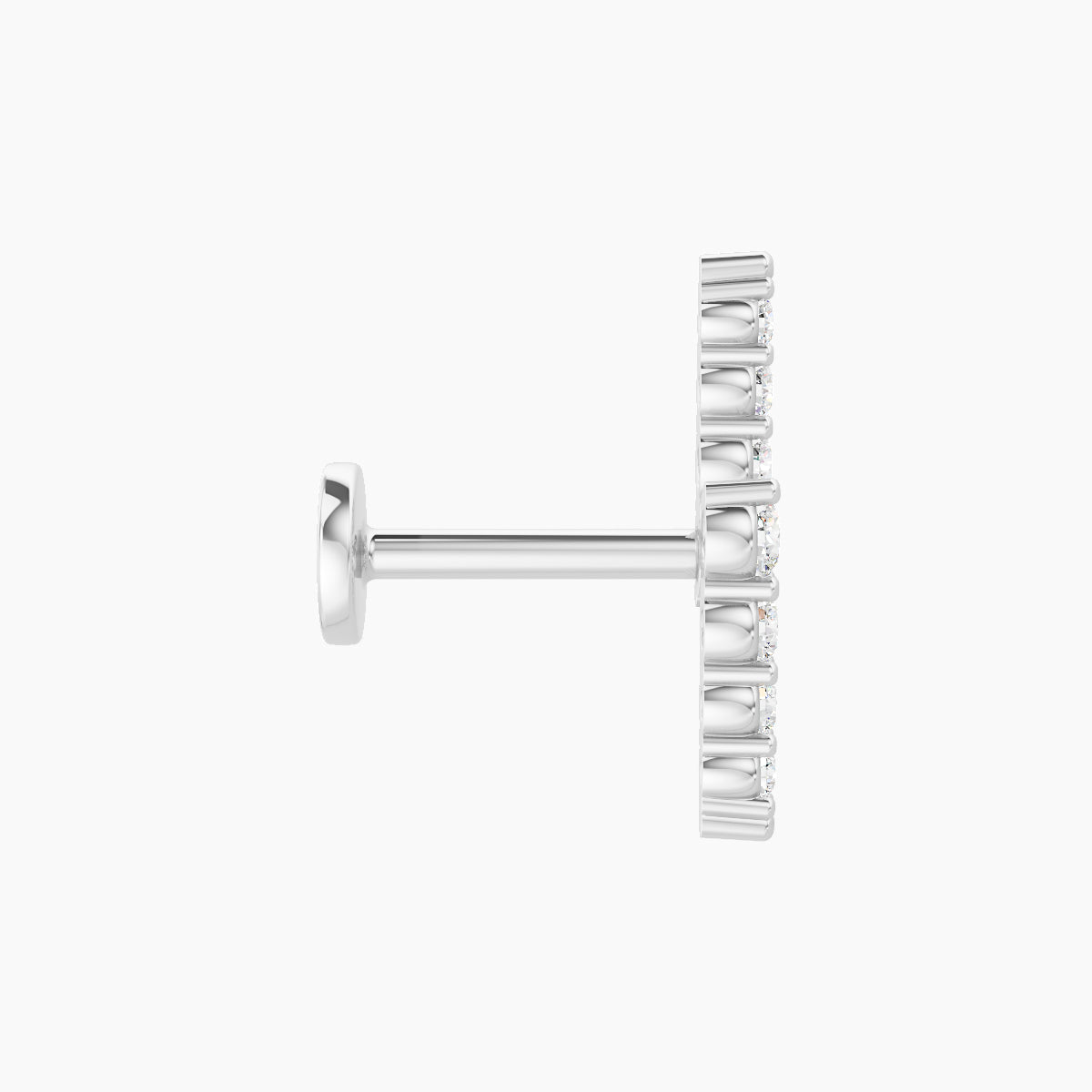 Phoebe | 18k White Gold 11.5 mm 6.5 mm Lightning Bolt Diamond Piercing