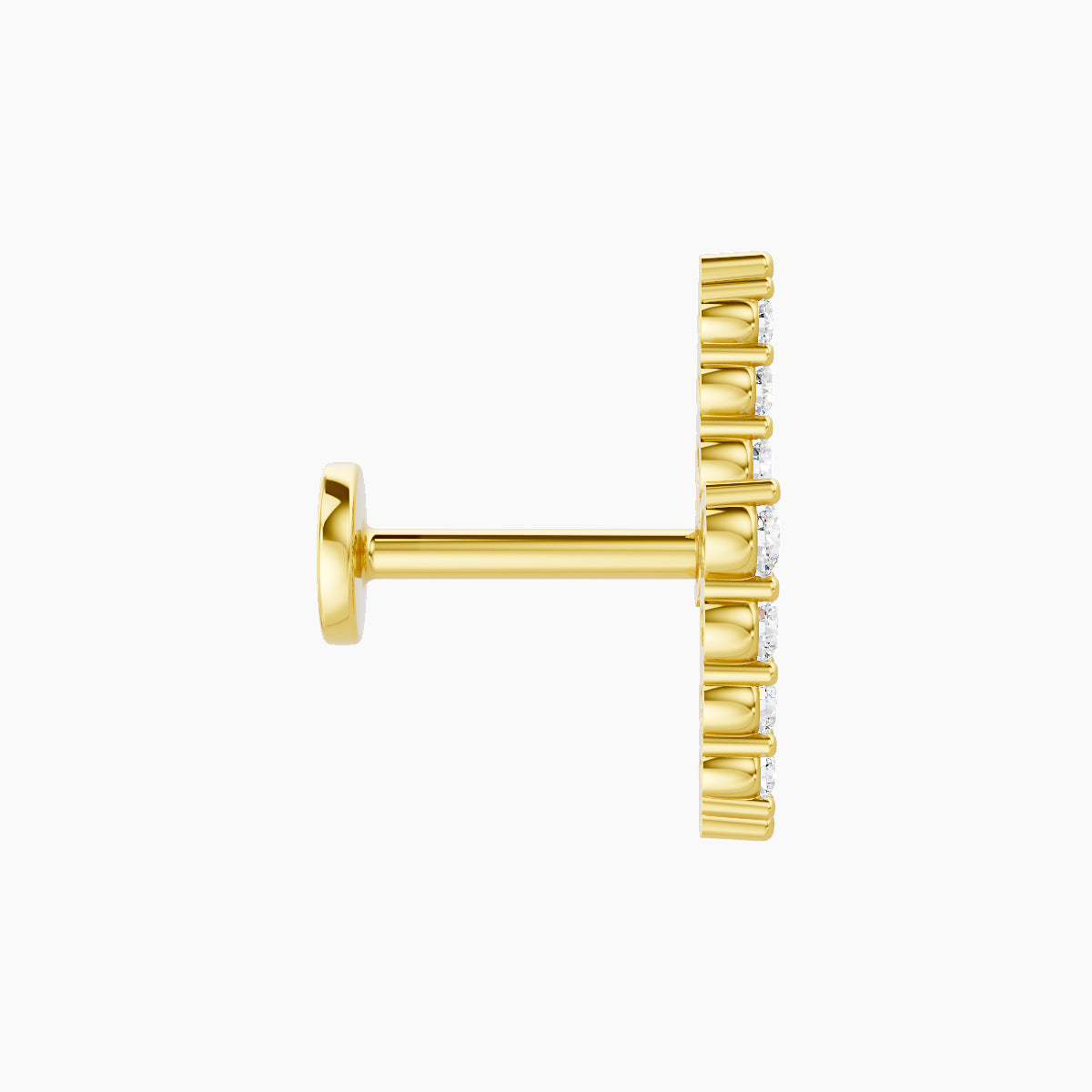 Phoebe | 18k Yellow Gold 11.5 mm 6.5 mm Lightning Bolt Diamond Piercing