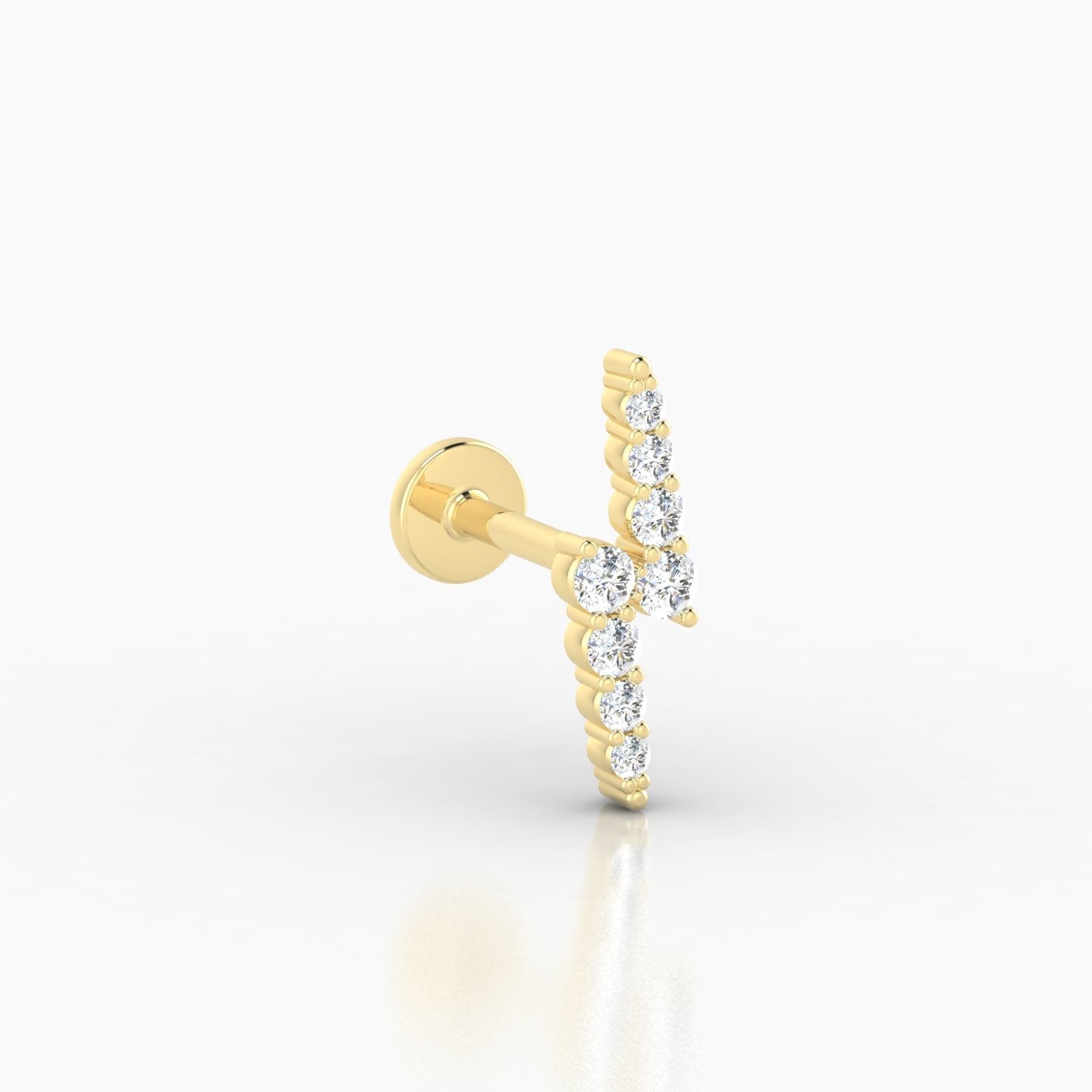 Phoebe | 18k Yellow Gold 11.5 mm 6.5 mm Lightning Bolt Diamond Piercing