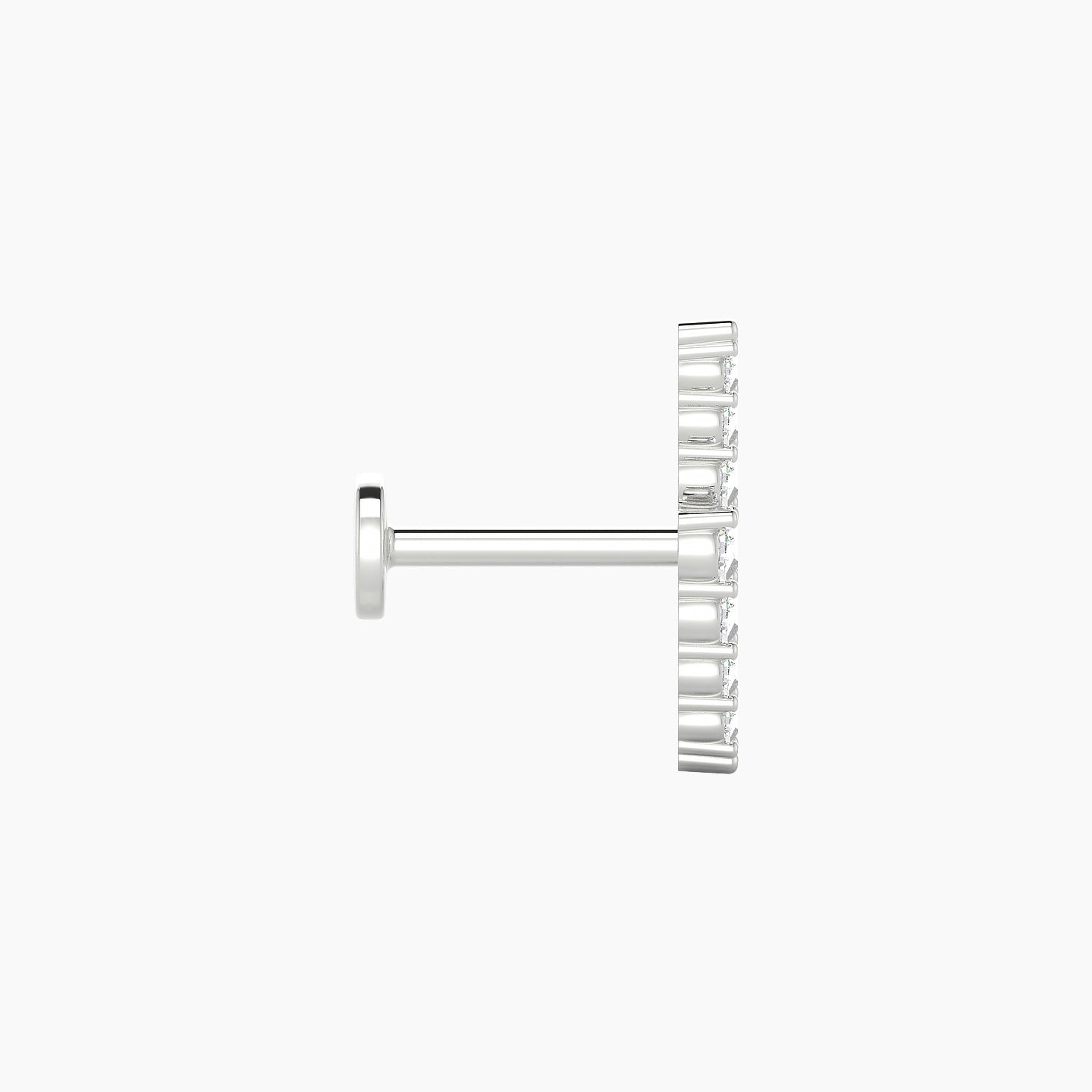 Phoebe | 18k White Gold 11.5 mm 6.5 mm Lightning Bolt Diamond Piercing