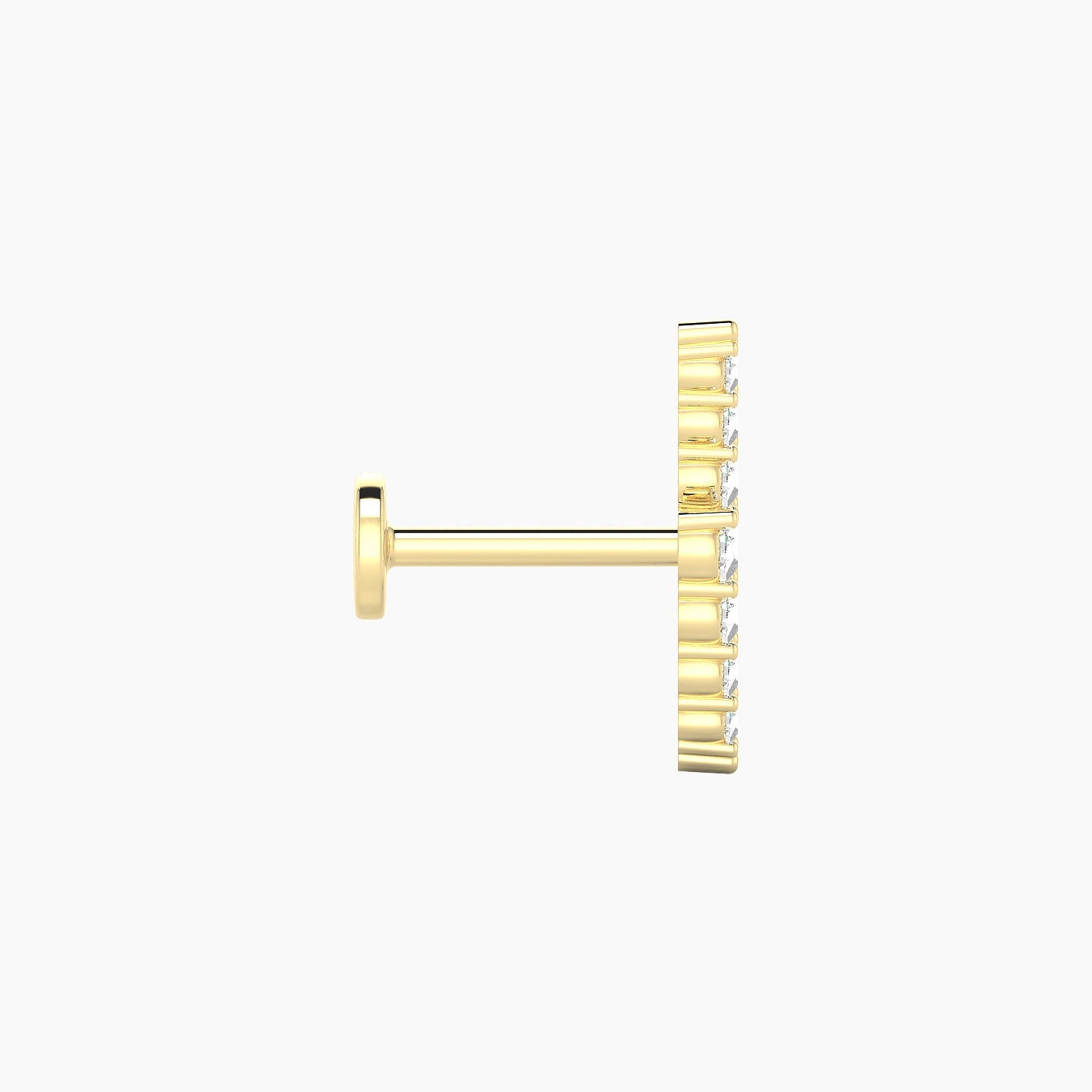 Phoebe | 18k Yellow Gold 11.5 mm 6.5 mm Lightning Bolt Diamond Piercing