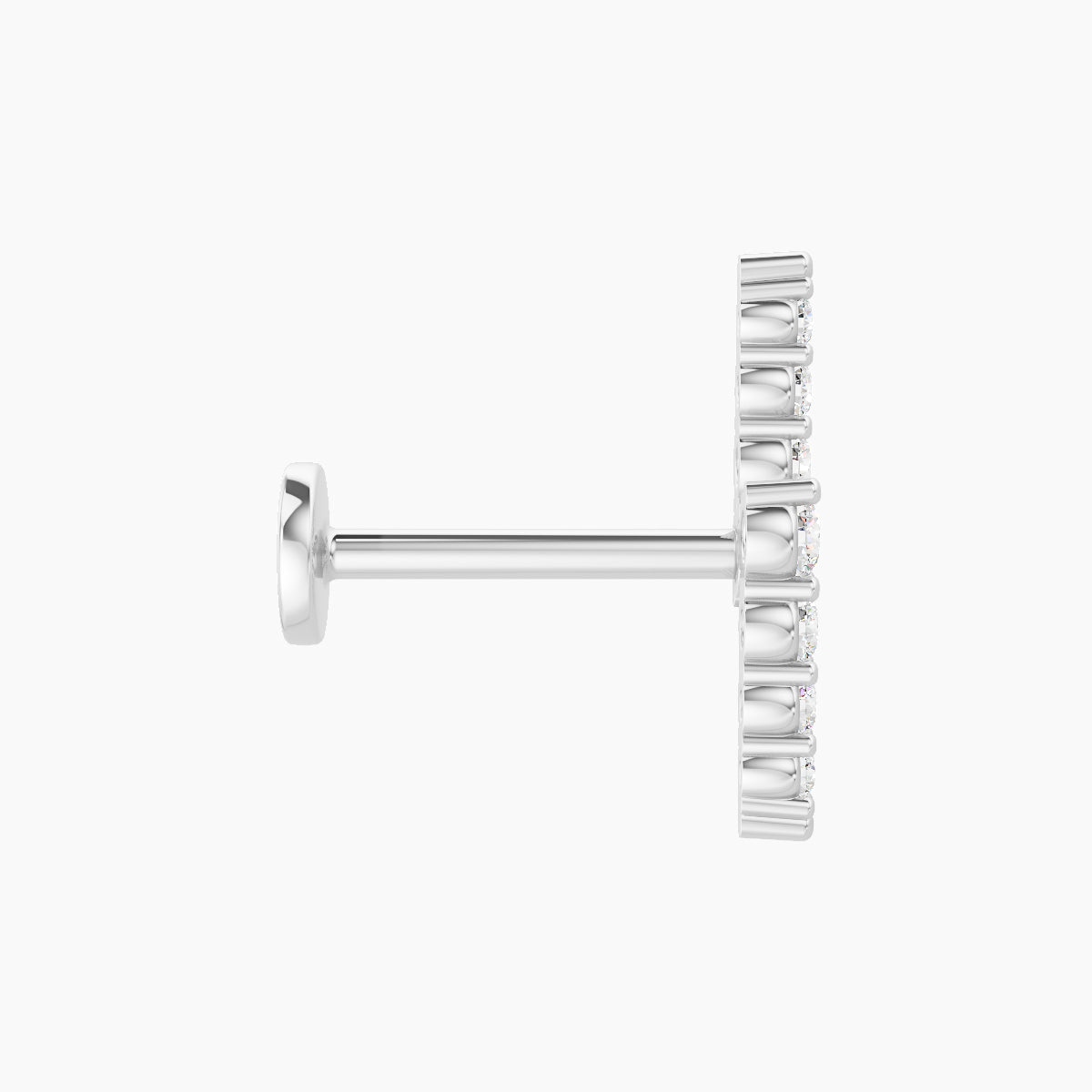 Phoebe | 18k White Gold 11.5 mm 8 mm Lightning Bolt Diamond Piercing