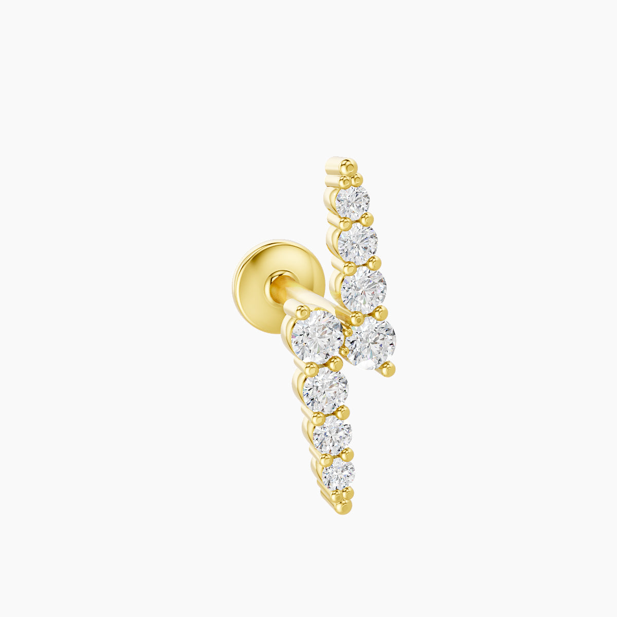 Phoebe | 18k Yellow Gold 11.5 mm 8 mm Lightning Bolt Diamond Piercing