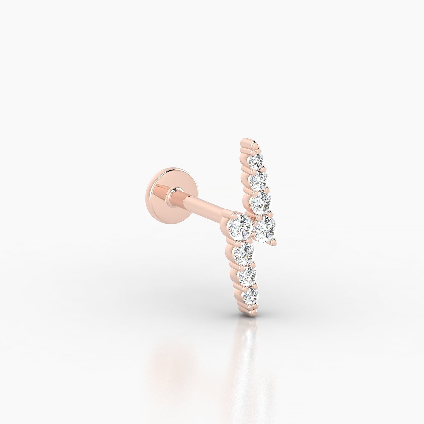Phoebe | 18k Rose Gold 11.5 mm 8 mm Lightning Bolt Diamond Piercing