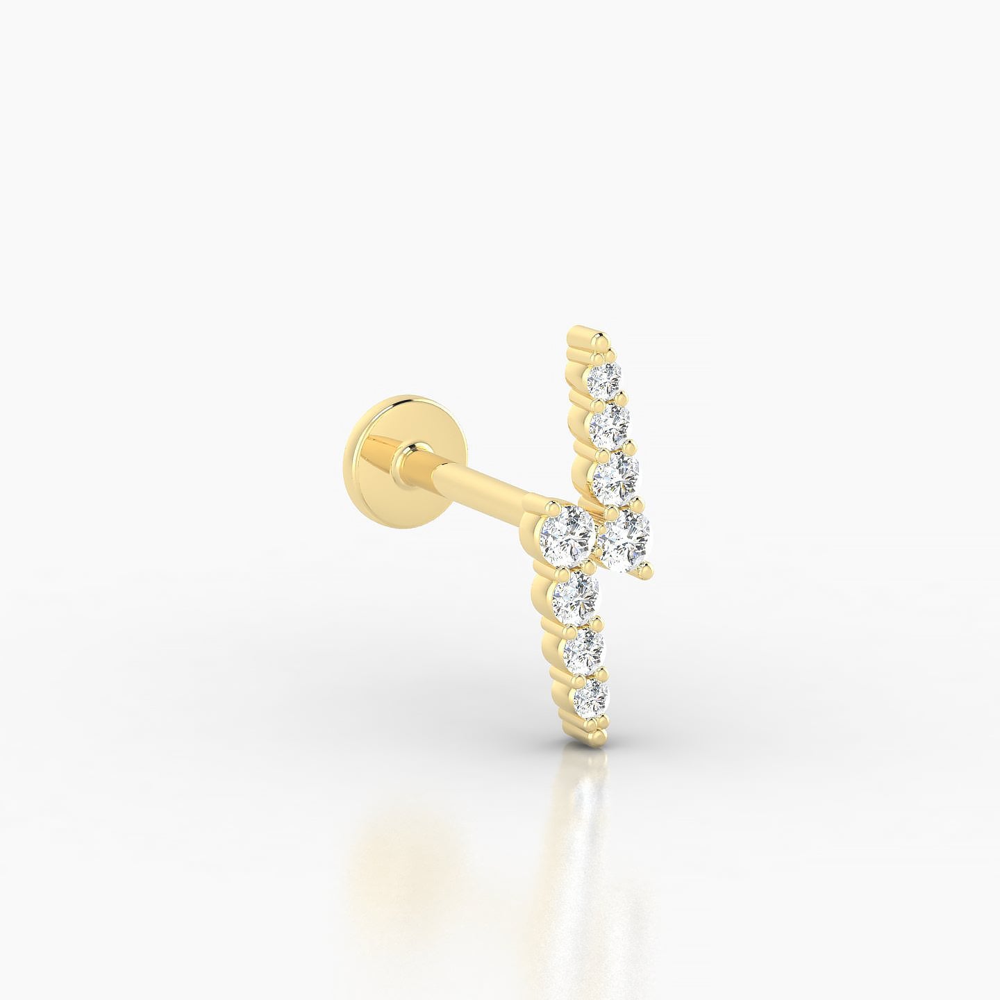 Phoebe | 18k Yellow Gold 11.5 mm 8 mm Lightning Bolt Diamond Piercing