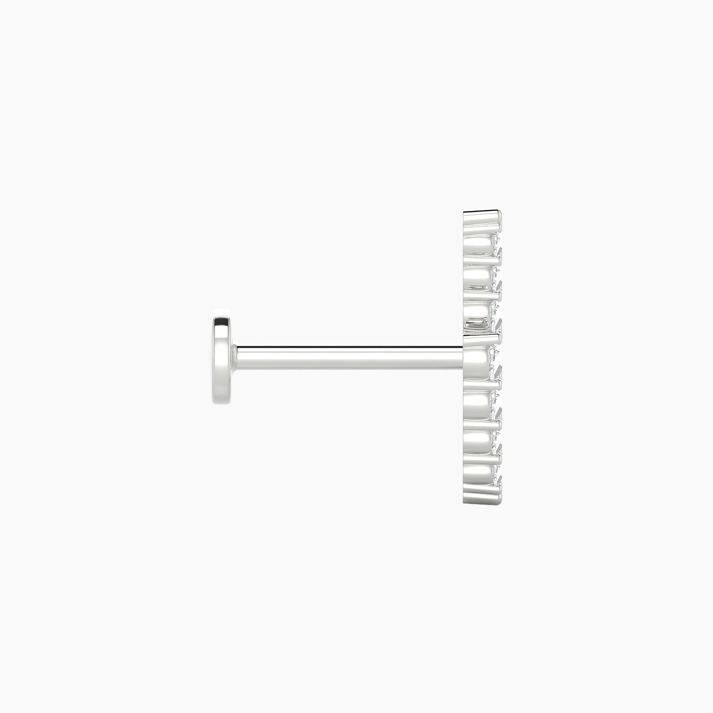 Phoebe | 18k White Gold 11.5 mm 8 mm Lightning Bolt Diamond Piercing