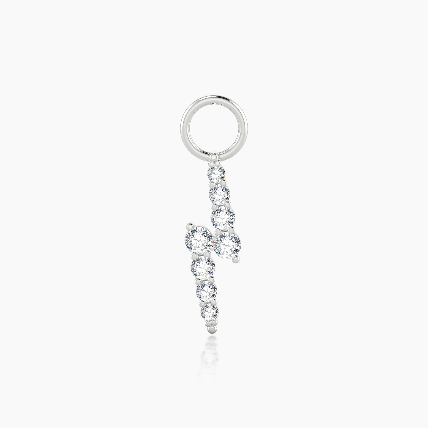 Phoebe | 18k White Gold 11.5 mm Lightning Bolt Diamond Charm