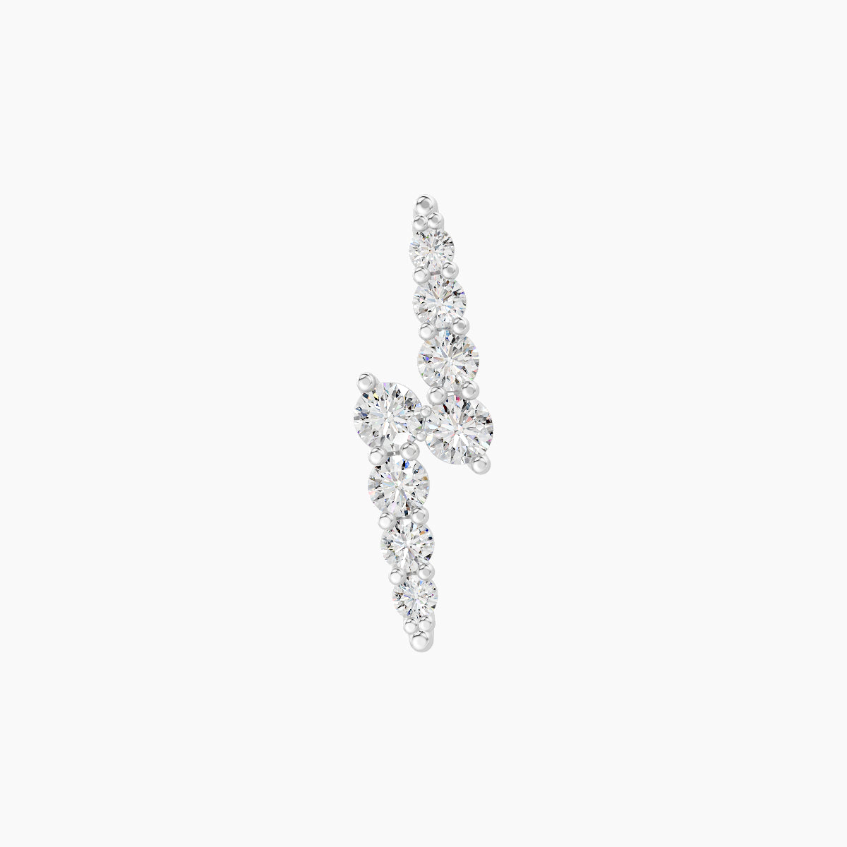Phoebe | 18k White Gold 11.5 mm Lightning Bolt Diamond Earring