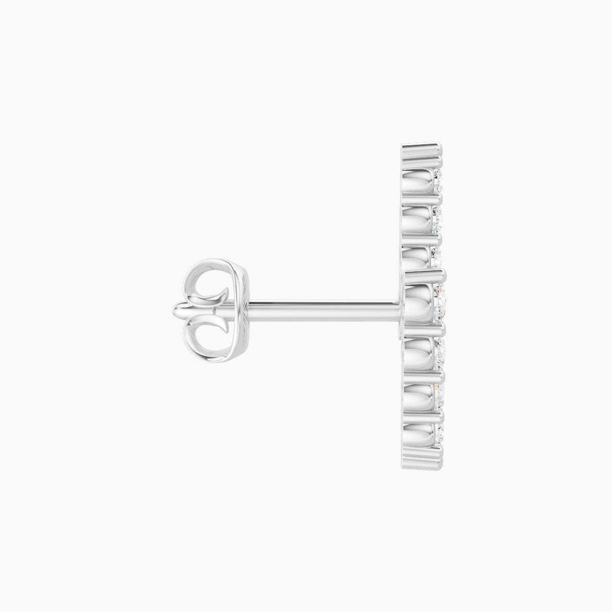 Phoebe | 18k White Gold 11.5 mm Lightning Bolt Diamond Earring