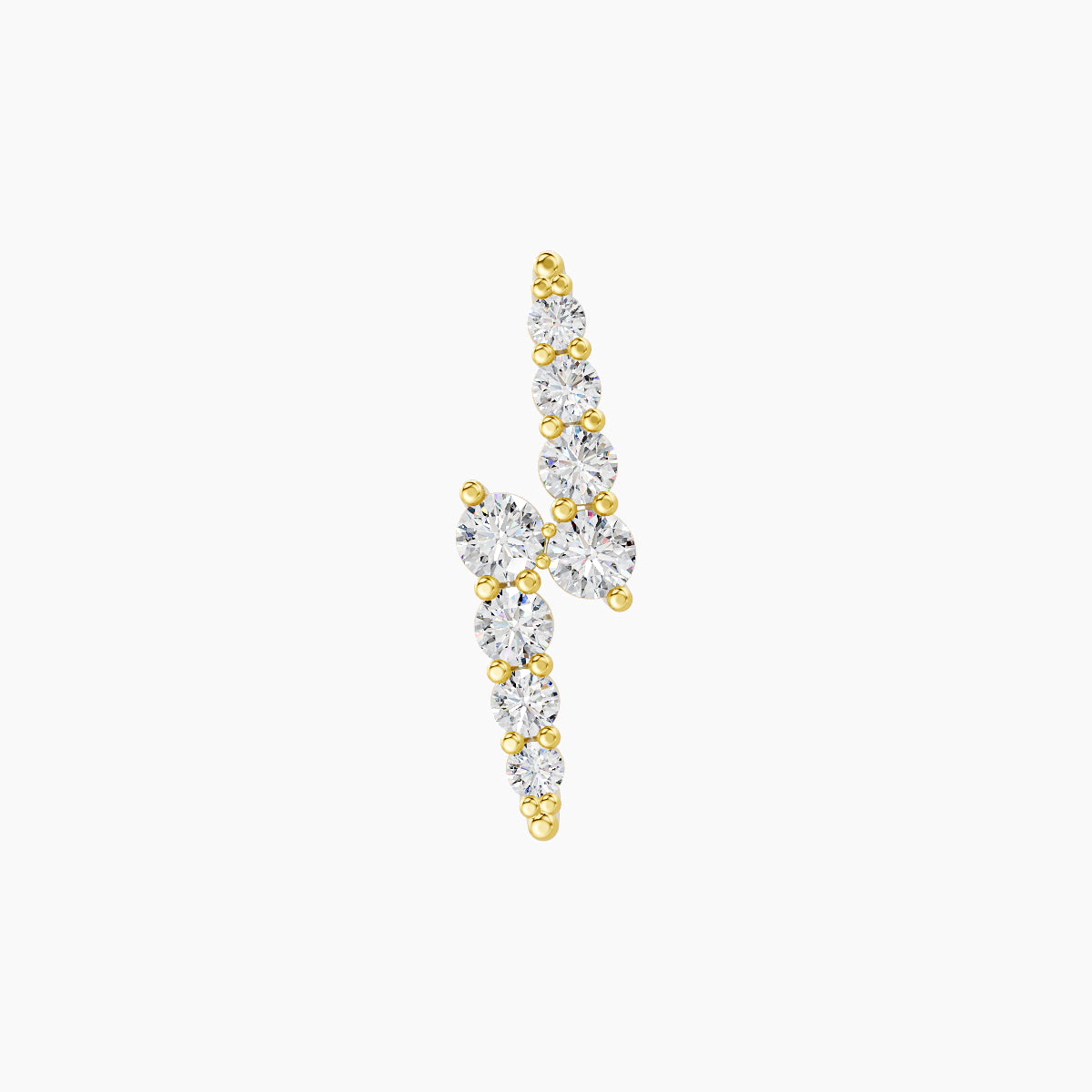 Phoebe | 18k Yellow Gold 11.5 mm Lightning Bolt Diamond Earring