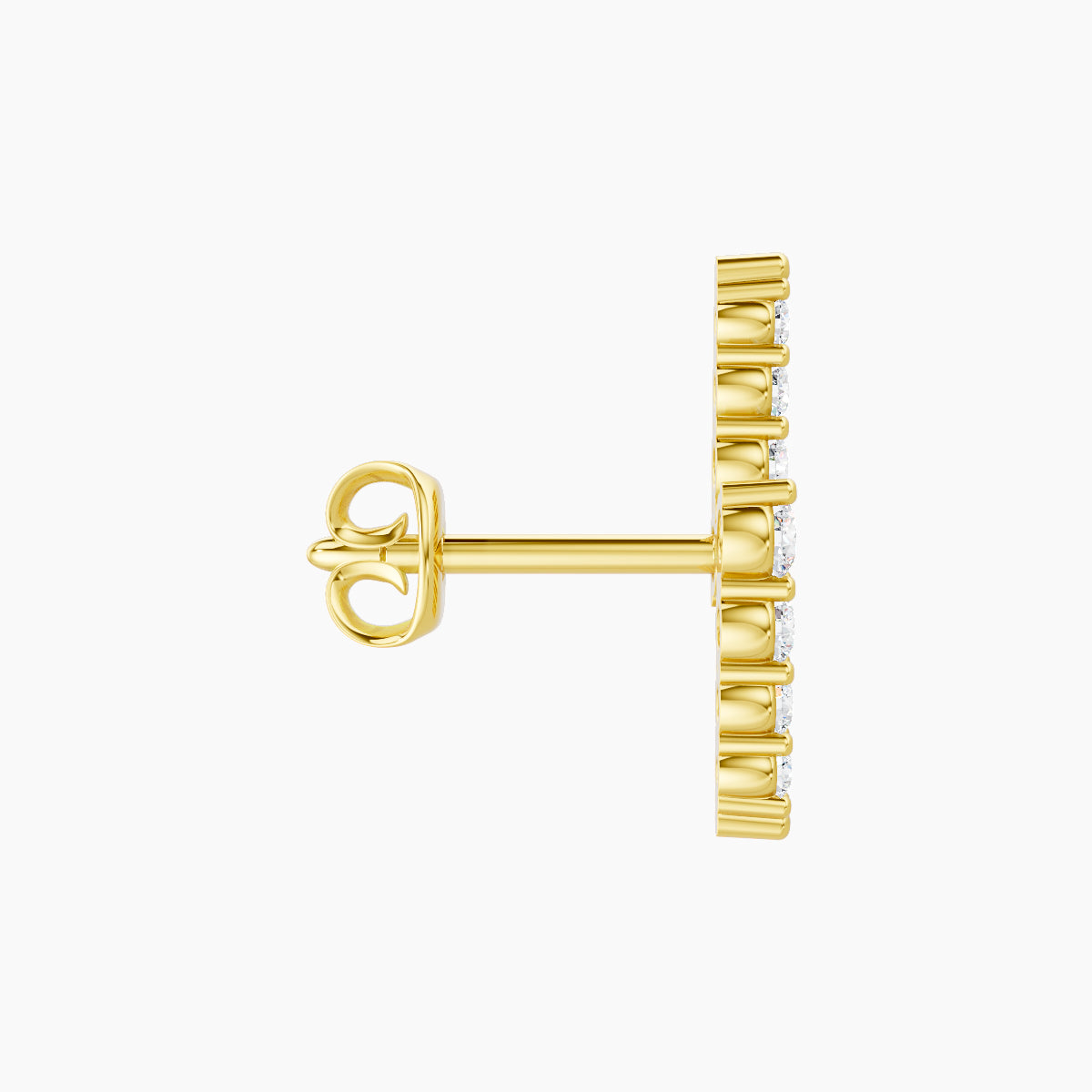 Phoebe | 18k Yellow Gold 11.5 mm Lightning Bolt Diamond Earring