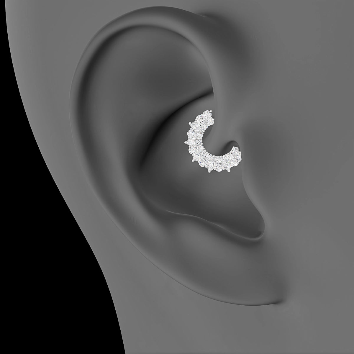 Reina | 18k White Gold 6.5 mm Diamond Daith Piercing