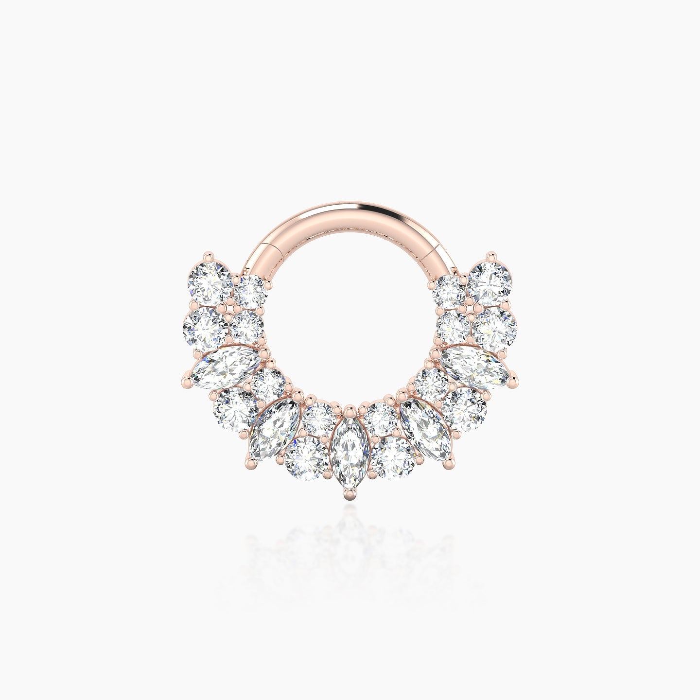 Reina | 18k Rose Gold 6.5 mm Diamond Daith Piercing