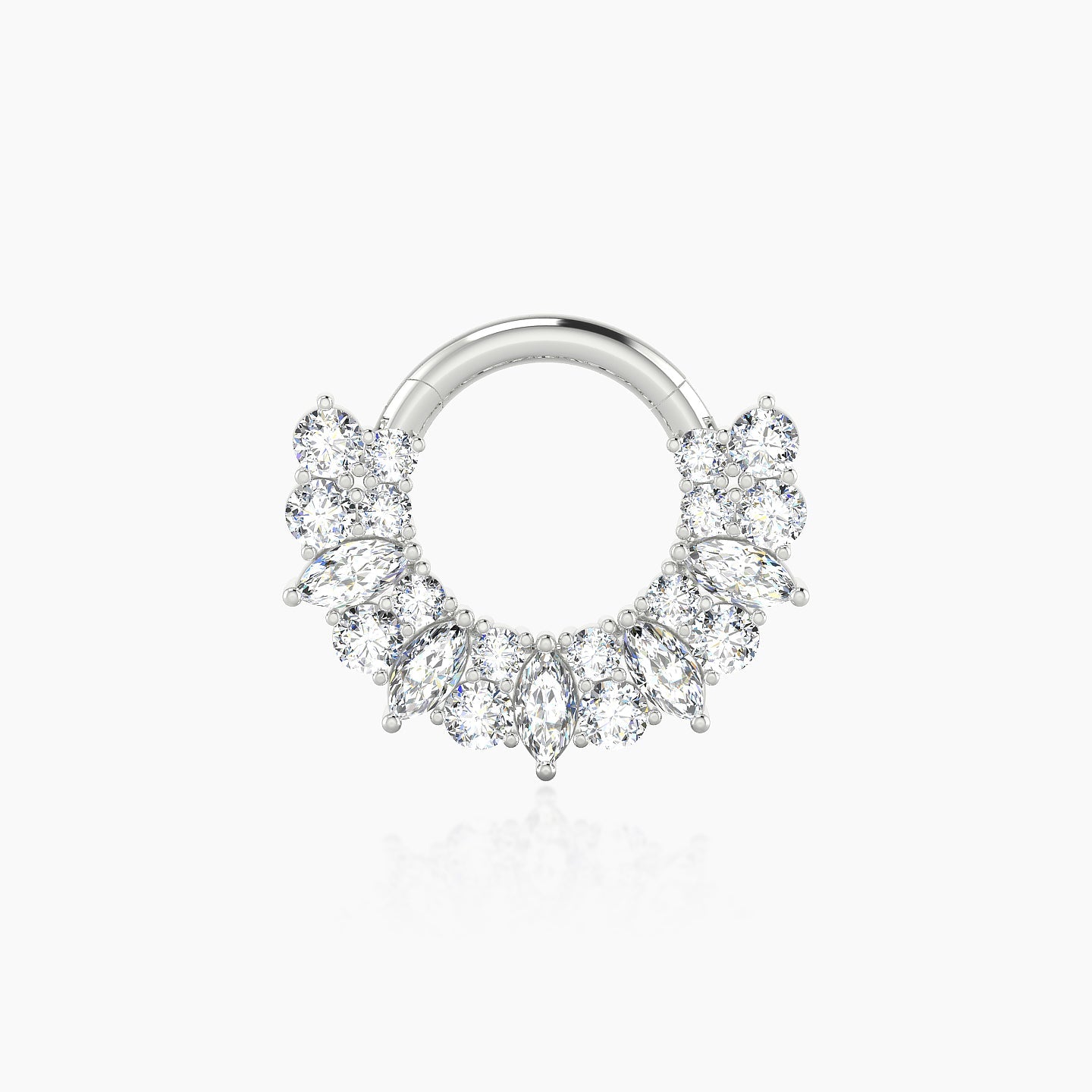 Reina | 18k White Gold 6.5 mm Diamond Daith Piercing