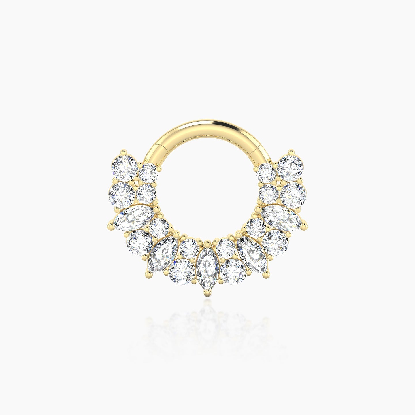 Reina | 18k Yellow Gold 6.5 mm Diamond Daith Piercing