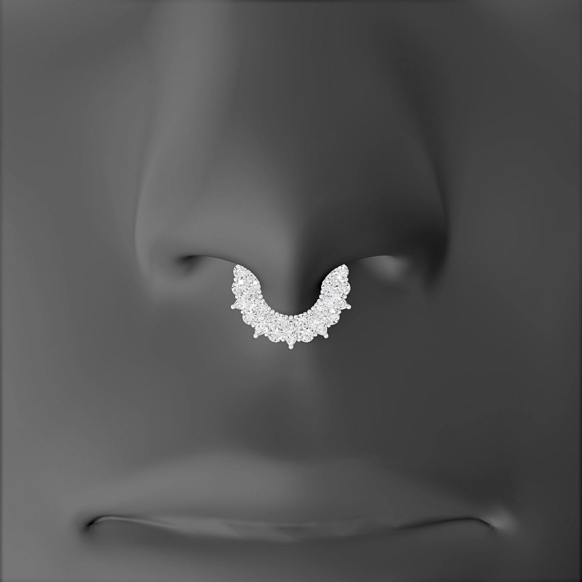 Reina | 18k White Gold 6.5 mm Diamond Septum Piercing