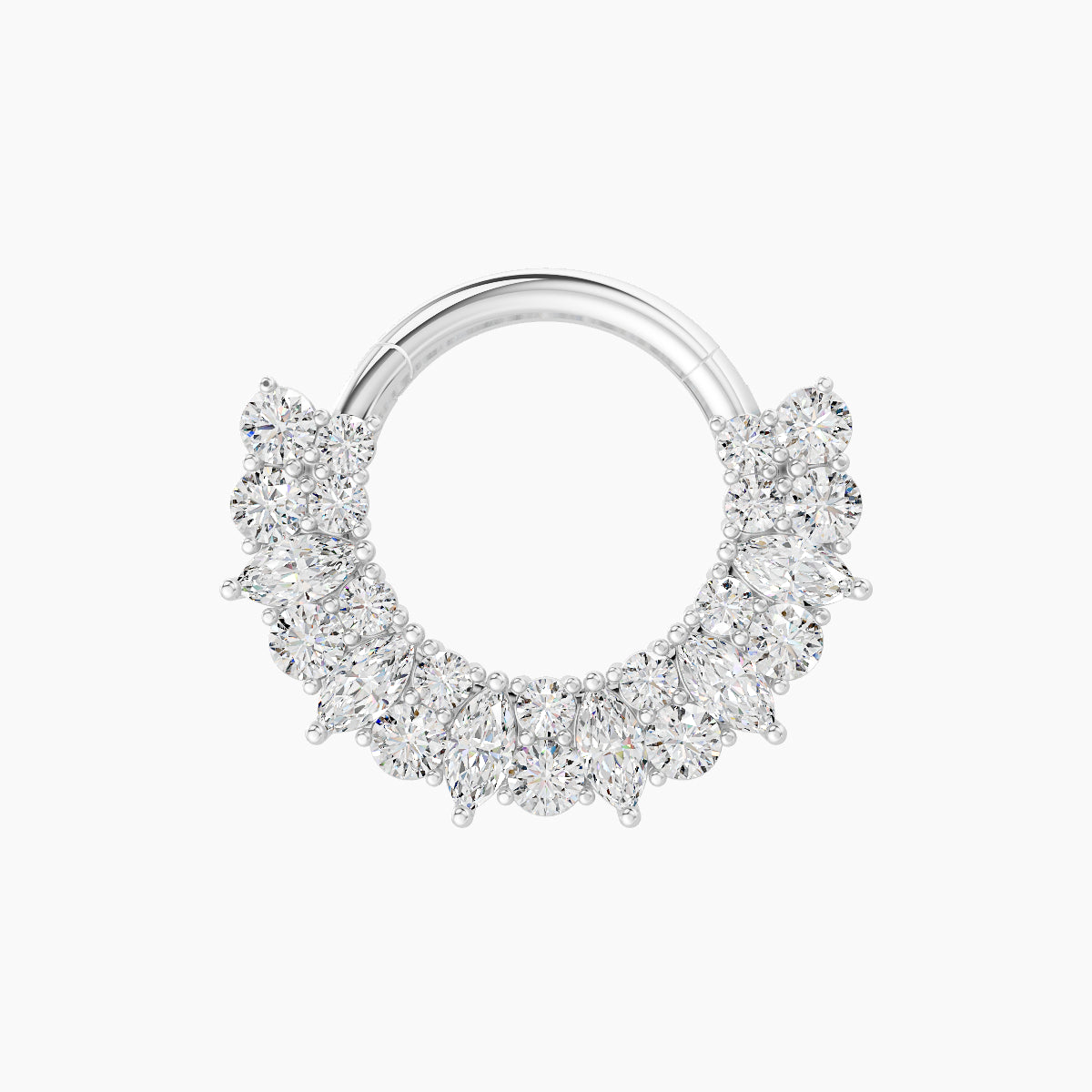 Reina | 18k White Gold 8 mm Diamond Daith Piercing
