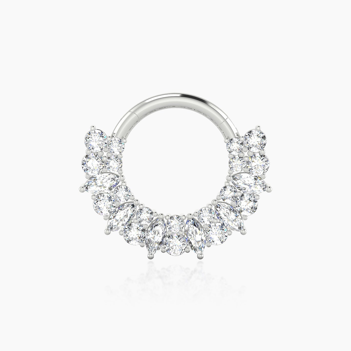 Reina | 18k White Gold 8 mm Diamond Daith Piercing