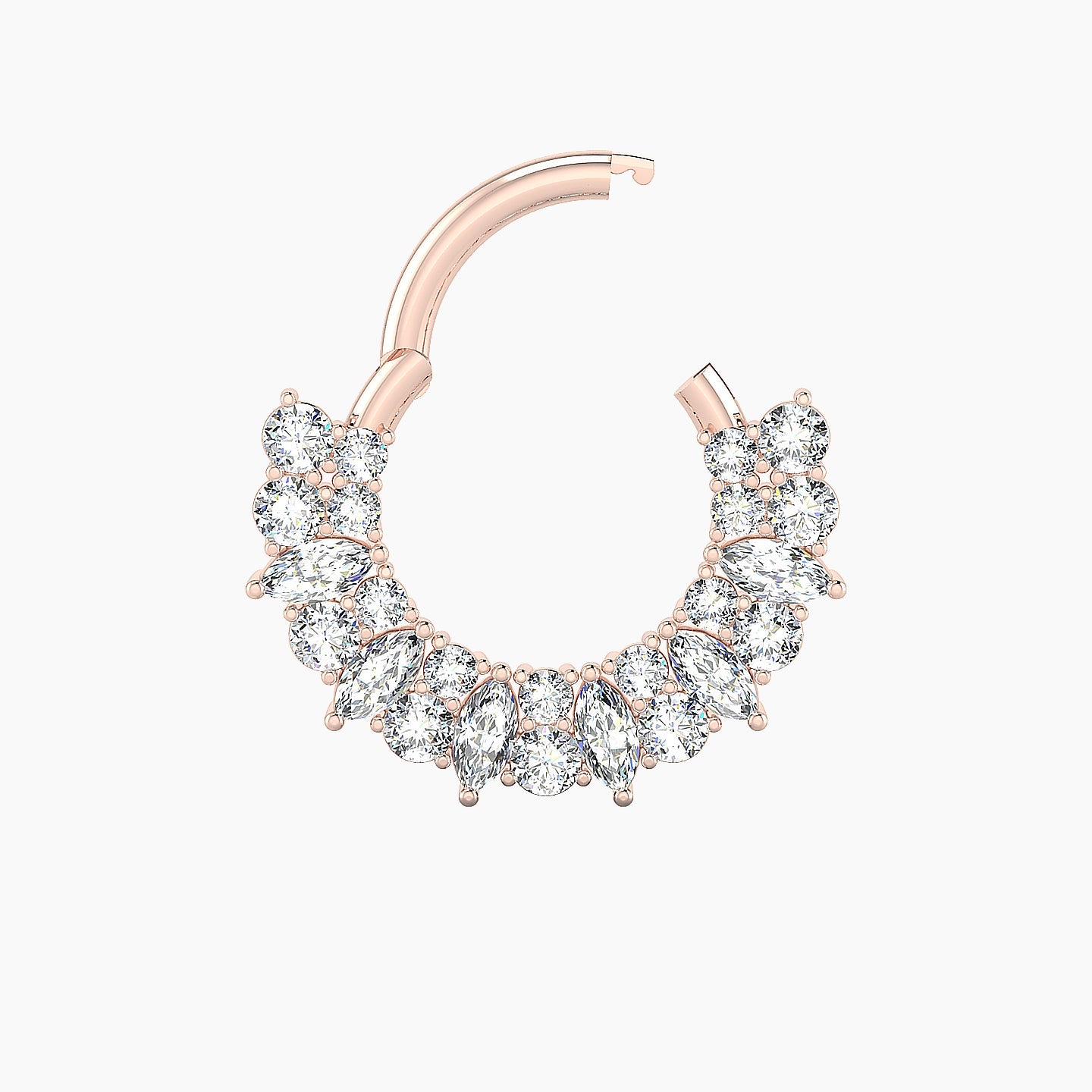 Reina | 18k Rose Gold 8 mm Diamond Daith Piercing