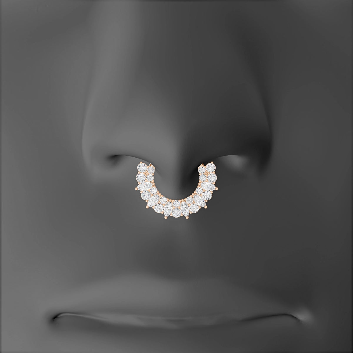 Reina | 18k Rose Gold 8 mm Diamond Septum Piercing