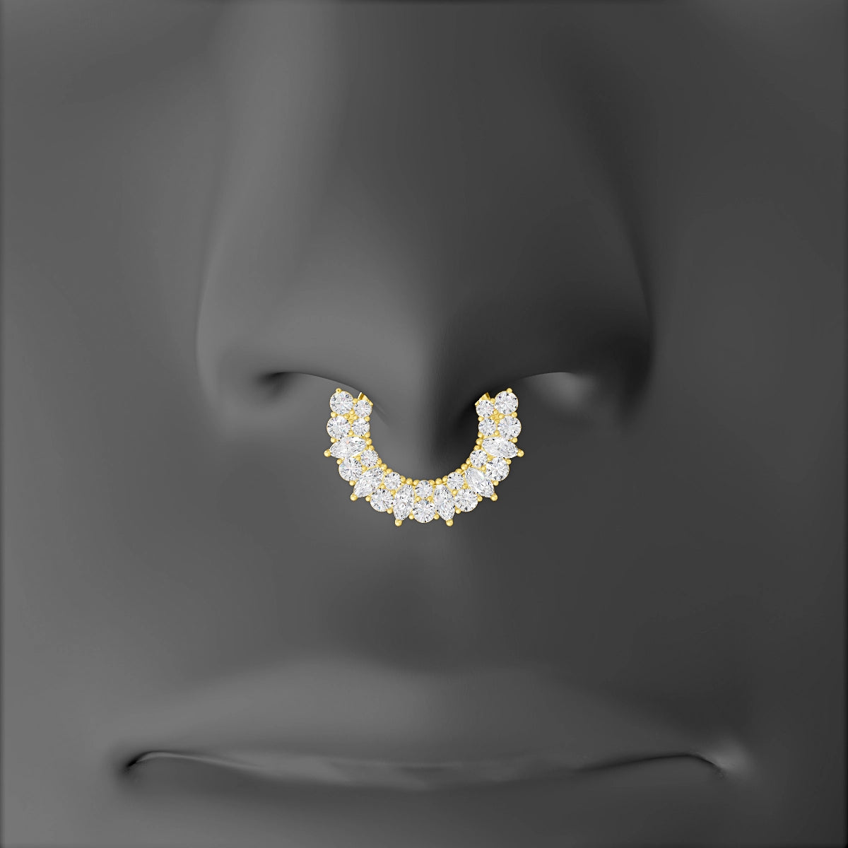 Reina | 18k Yellow Gold 8 mm Diamond Septum Piercing