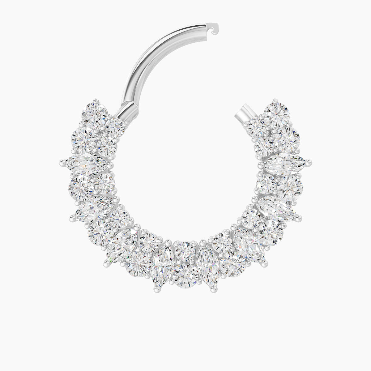 Reina | 18k White Gold 9.5 mm Diamond Daith Piercing
