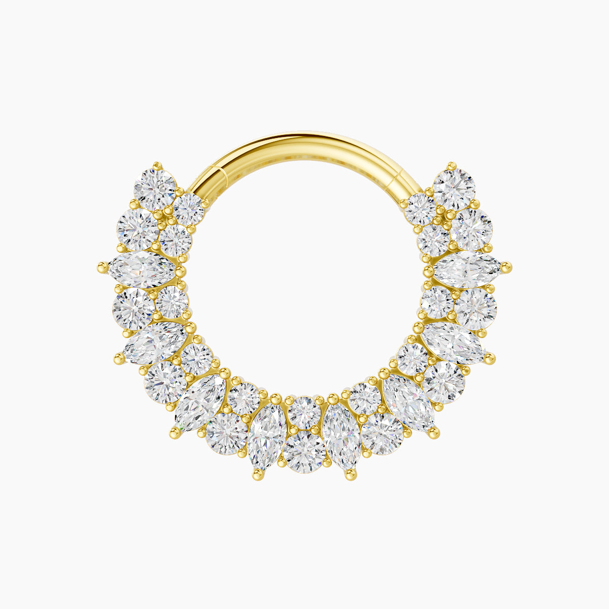 Reina | 18k Yellow Gold 9.5 mm Diamond Daith Piercing