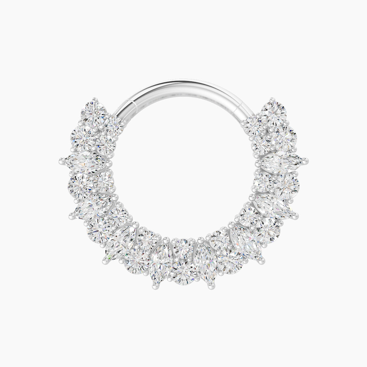Reina | 18k White Gold 9.5 mm Diamond Septum Piercing