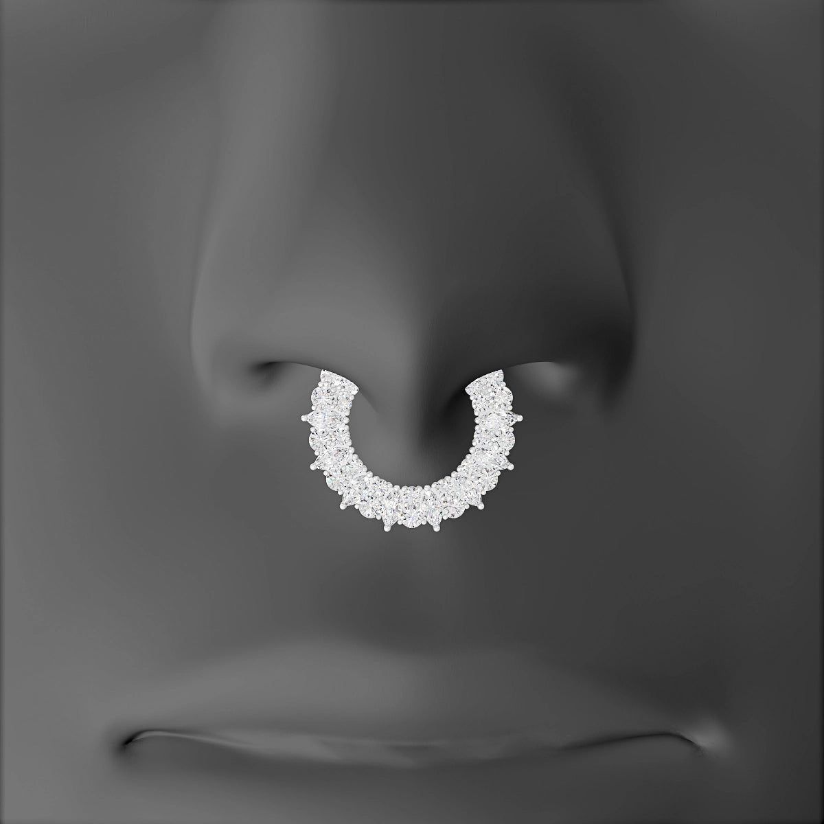 Reina | 18k White Gold 9.5 mm Diamond Septum Piercing