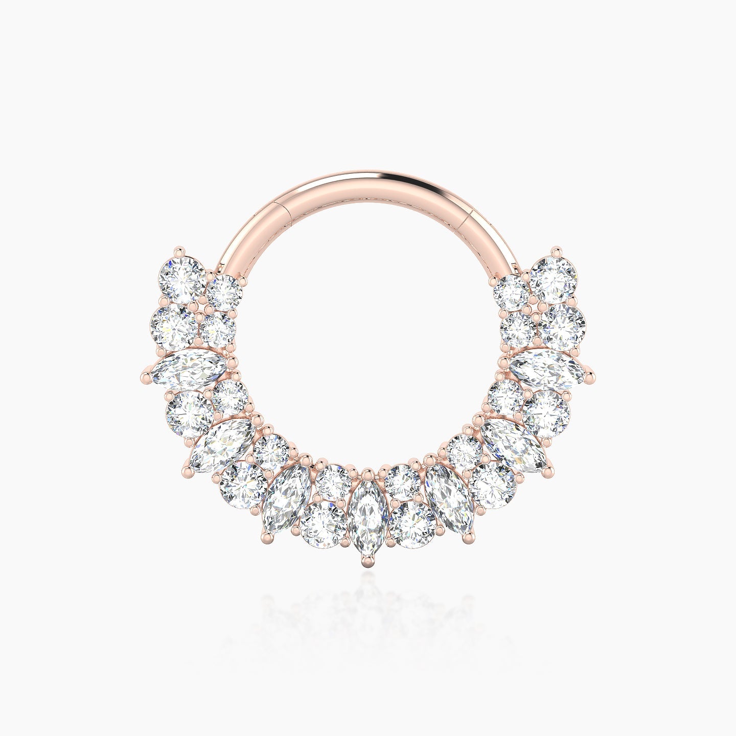 Reina | 18k Rose Gold 9.5 mm Diamond Septum Piercing