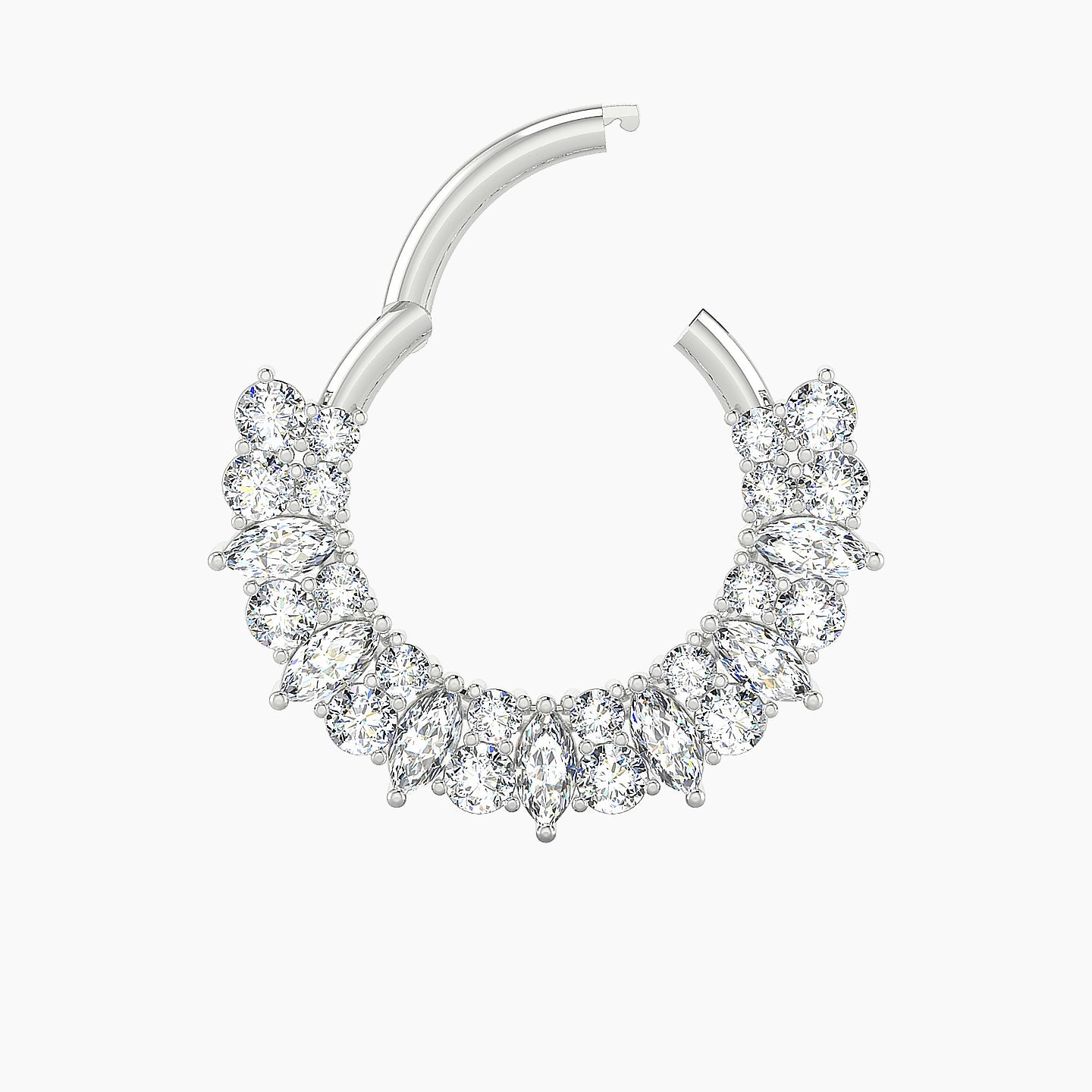 Reina | 18k White Gold 9.5 mm Diamond Septum Piercing