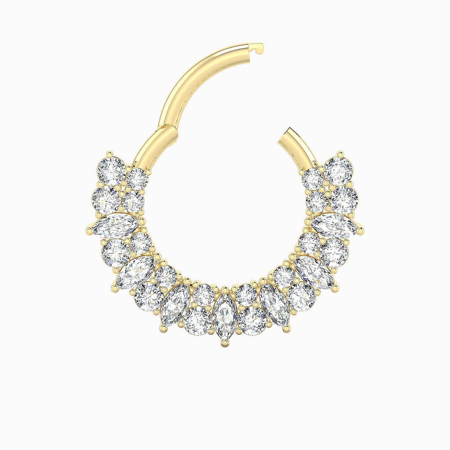 Reina | 18k Yellow Gold 9.5 mm Diamond Septum Piercing