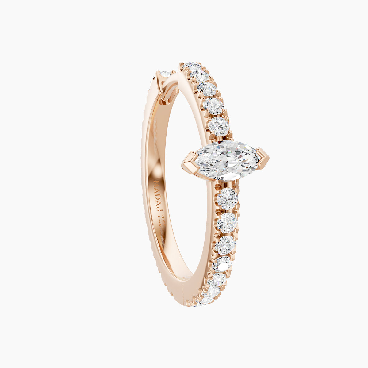Rhea | 18k Rose Gold 11 mm Diamond Hoop Piercing