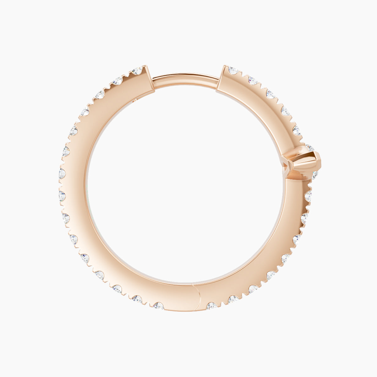 Rhea | 18k Rose Gold 11 mm Diamond Hoop Piercing