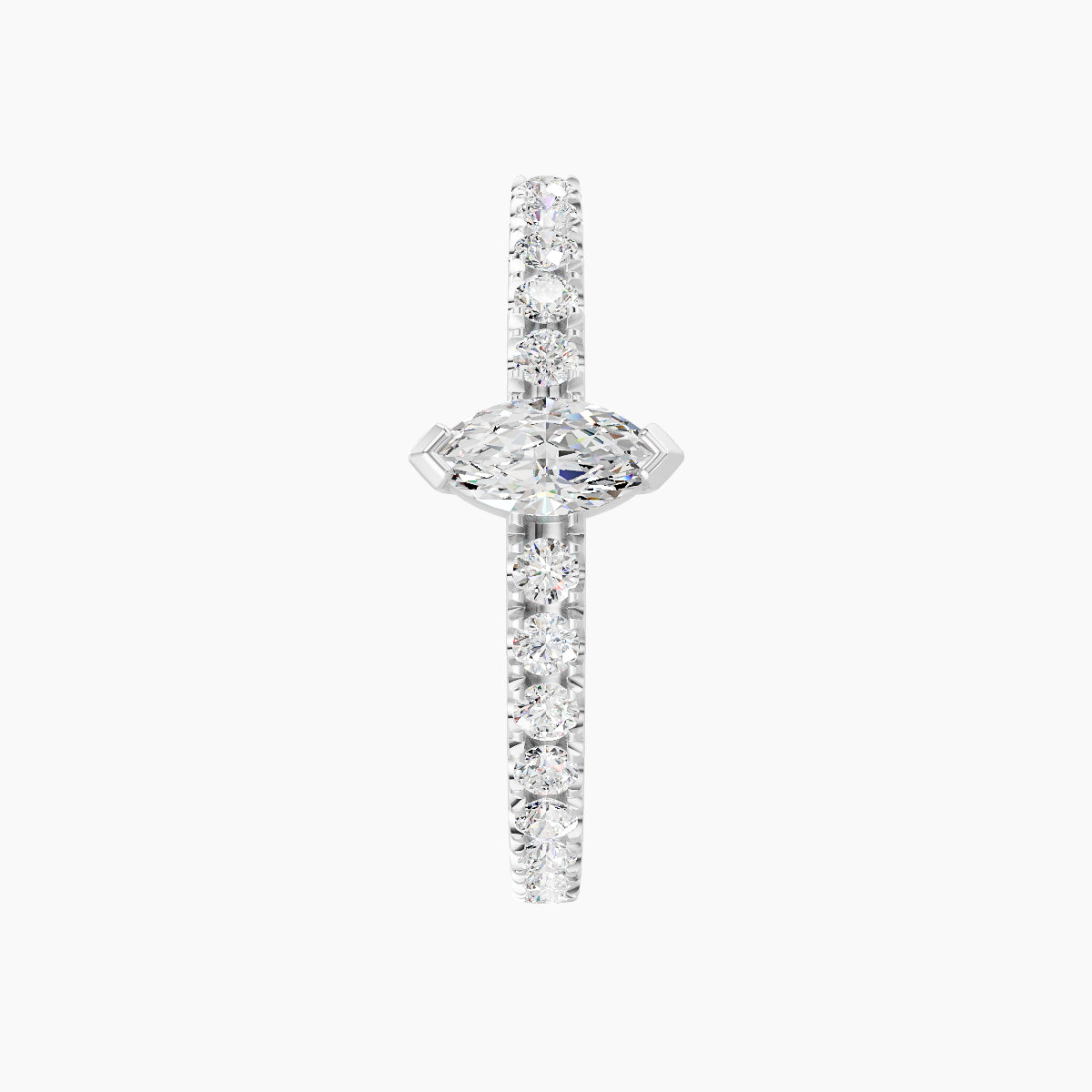 Rhea | 18k White Gold 11 mm Diamond Hoop Piercing