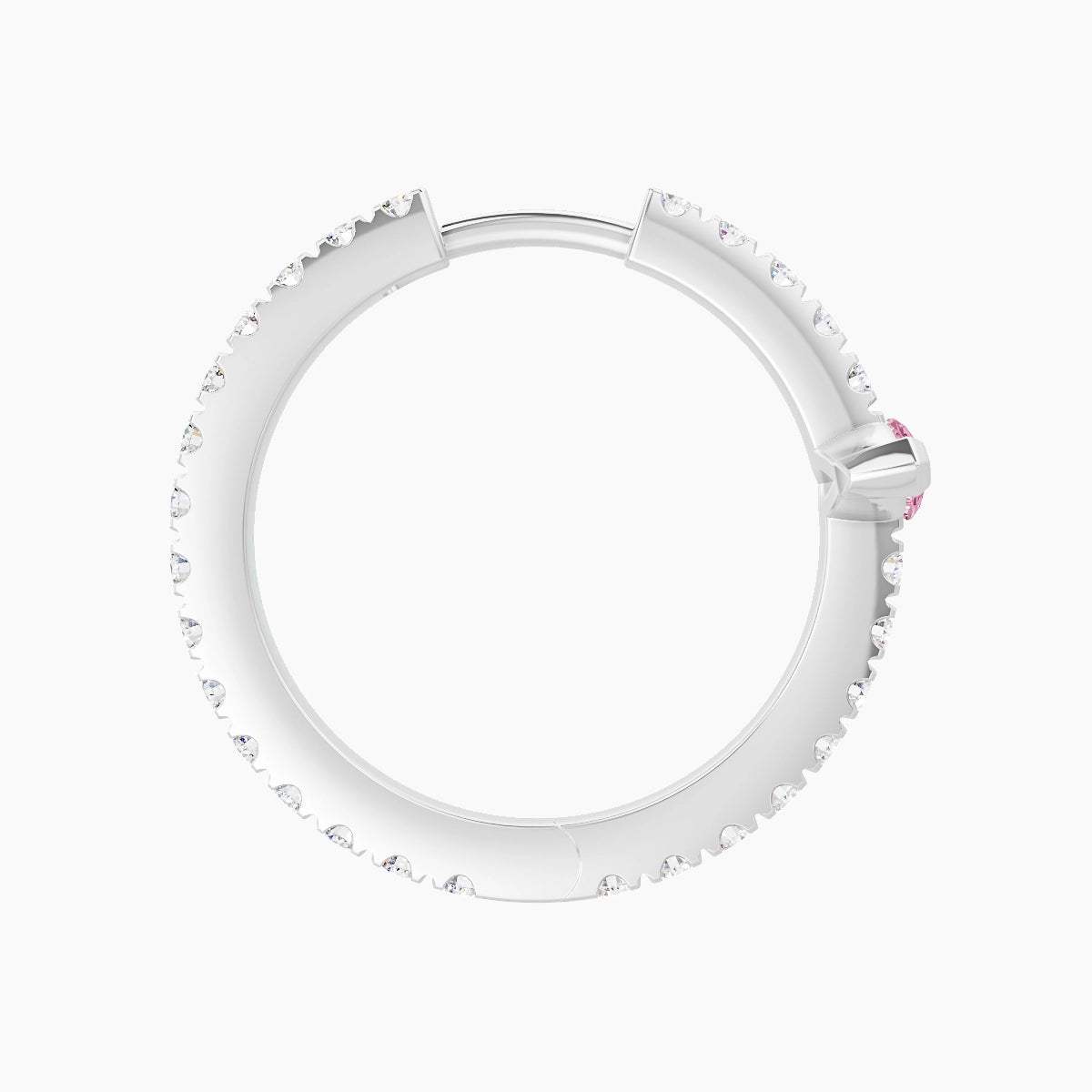 Rhea | 18k White Gold 11 mm Pink Sapphire & Diamond Hoop Piercing