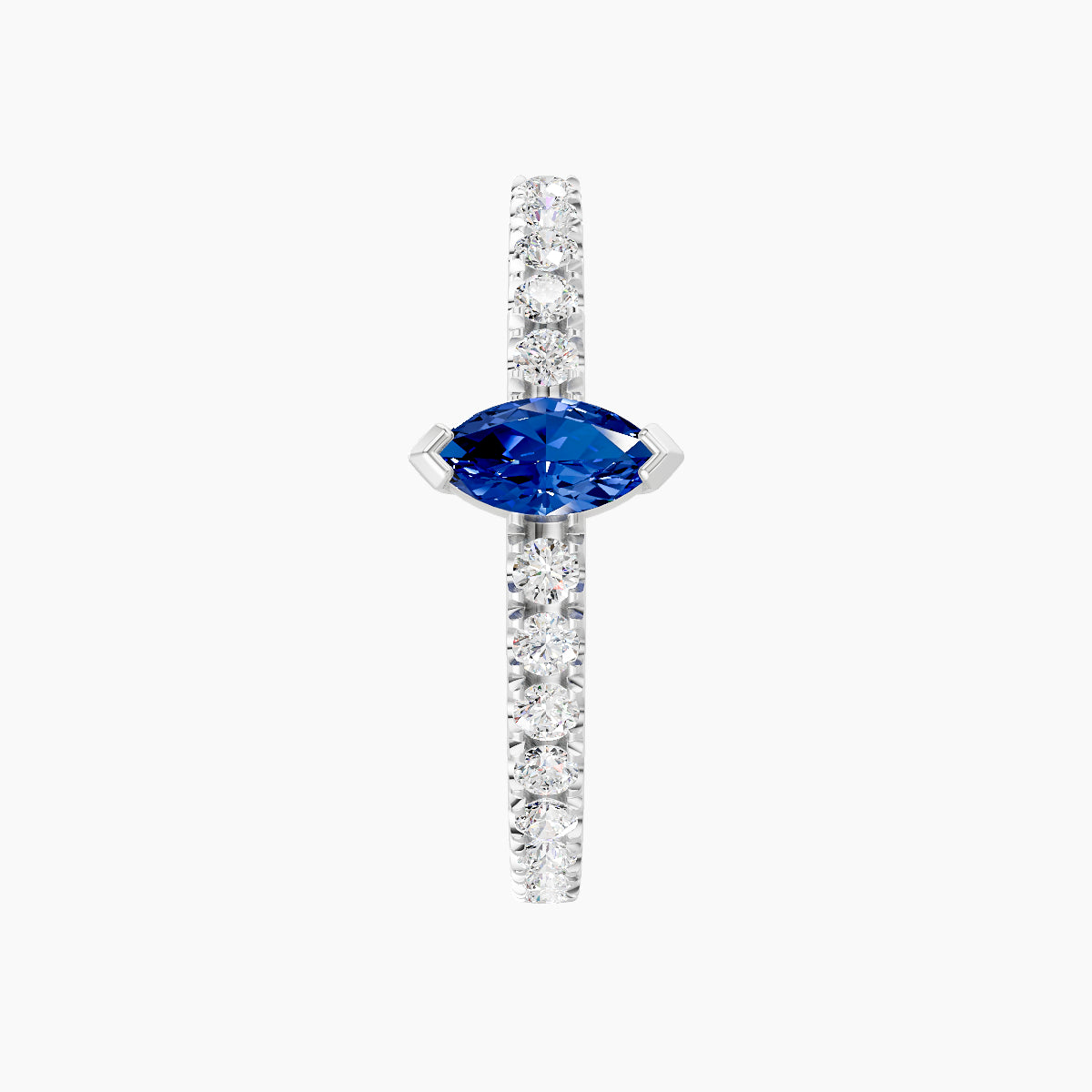 Rhea | 18k White Gold 11 mm Sapphire & Diamond Hoop Piercing