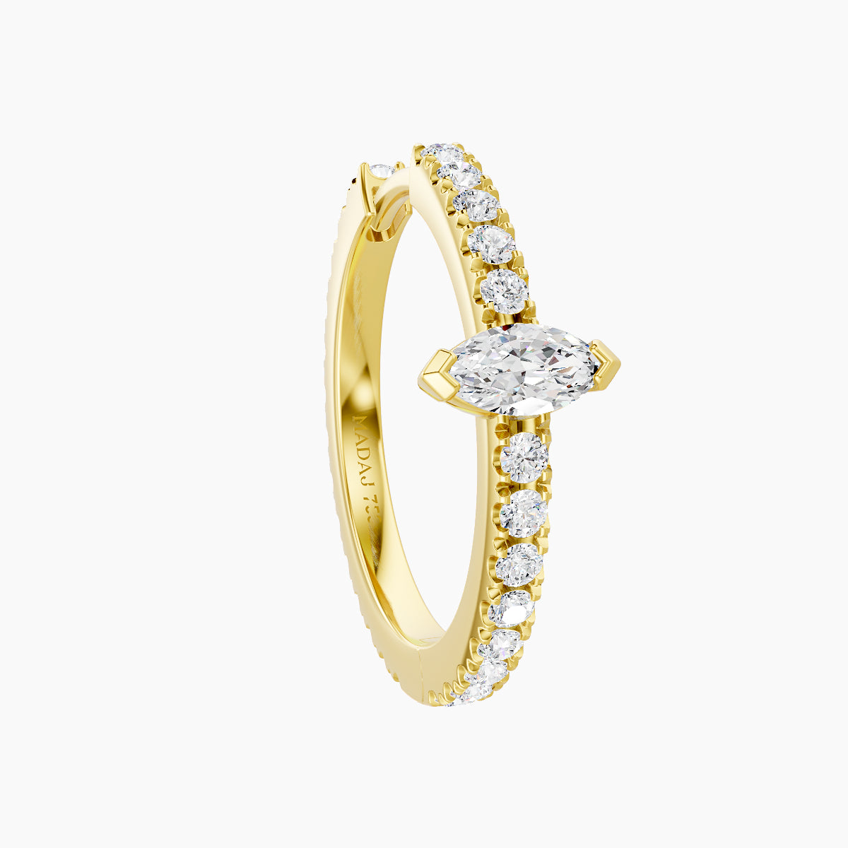 Rhea | 18k Yellow Gold 11 mm Diamond Hoop Piercing