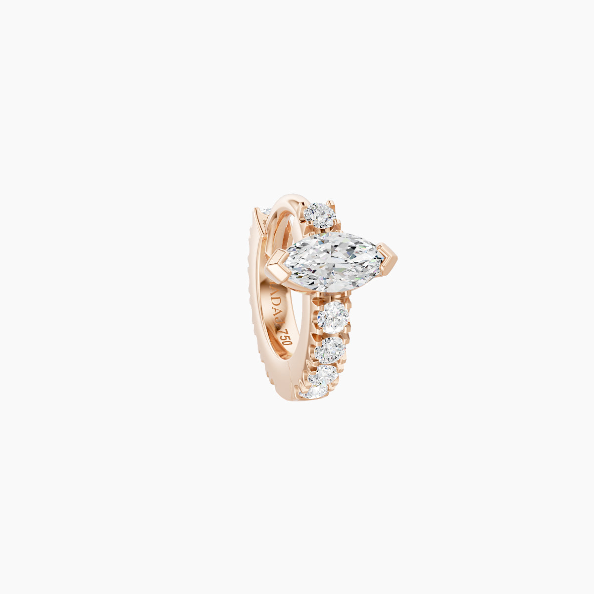 Rhea | 18k Rose Gold 5 mm Diamond Hoop Piercing