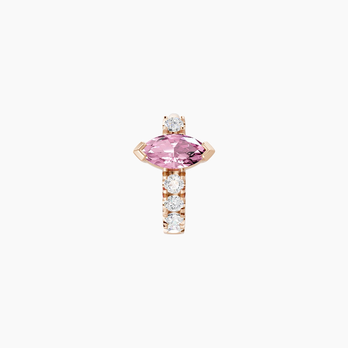 Rhea | 18k Rose Gold 5 mm Pink Sapphire & Diamond Hoop Piercing