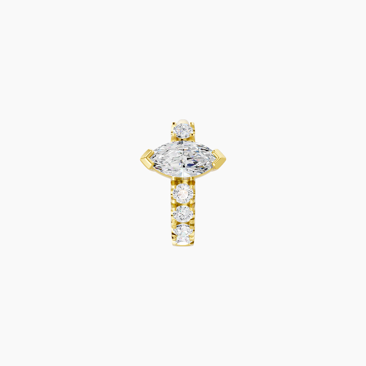 Rhea | 18k Yellow Gold 5 mm Diamond Hoop Piercing