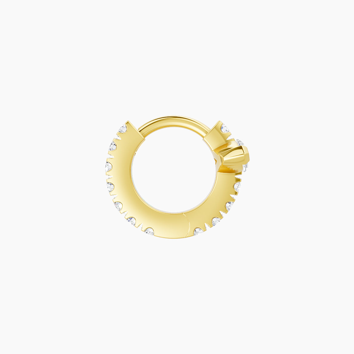 Rhea | 18k Yellow Gold 5 mm Diamond Hoop Piercing