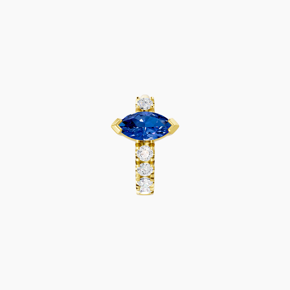 Rhea | 18k Yellow Gold 5 mm Sapphire & Diamond Hoop Piercing