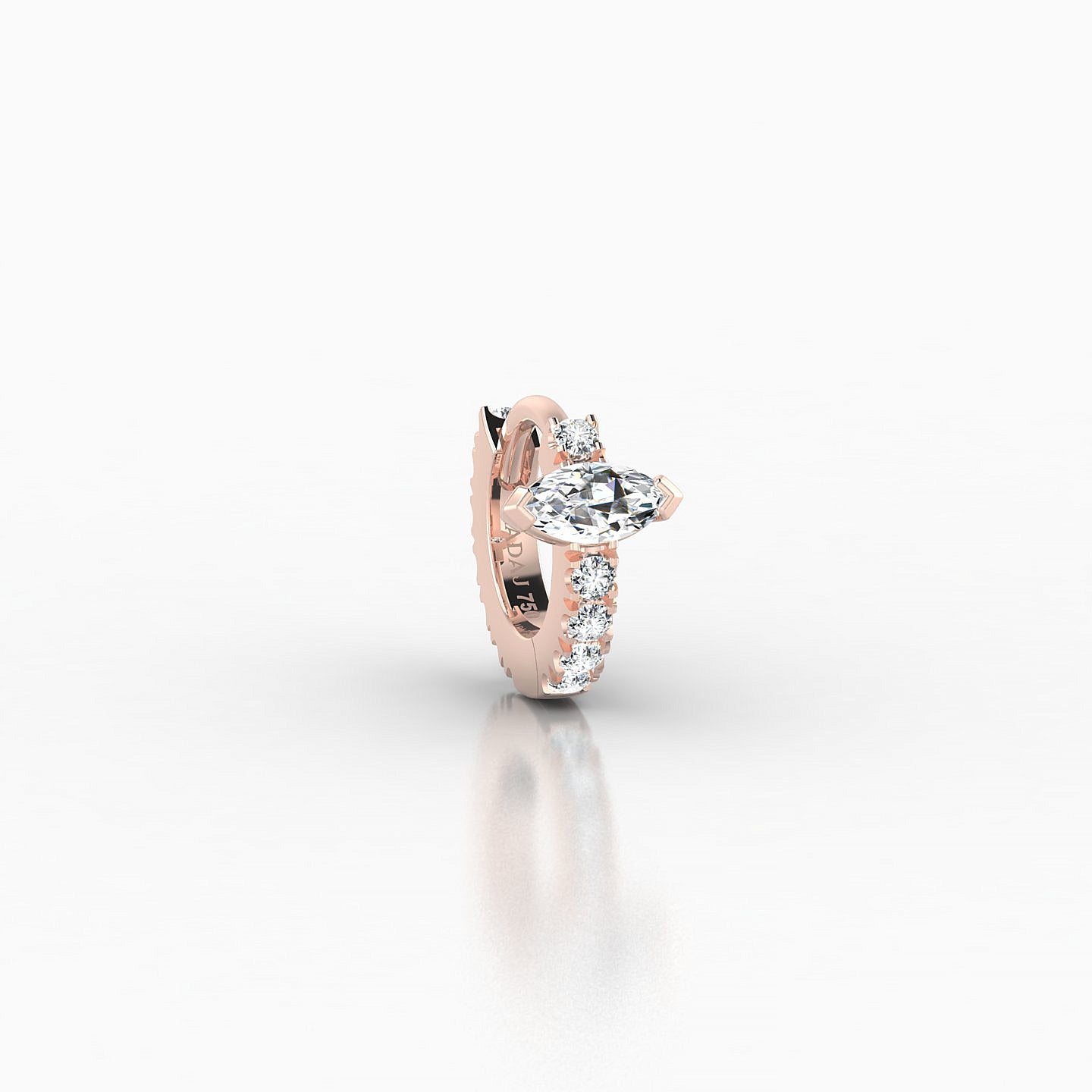 Rhea | 18k Rose Gold 5 mm Diamond Hoop Piercing