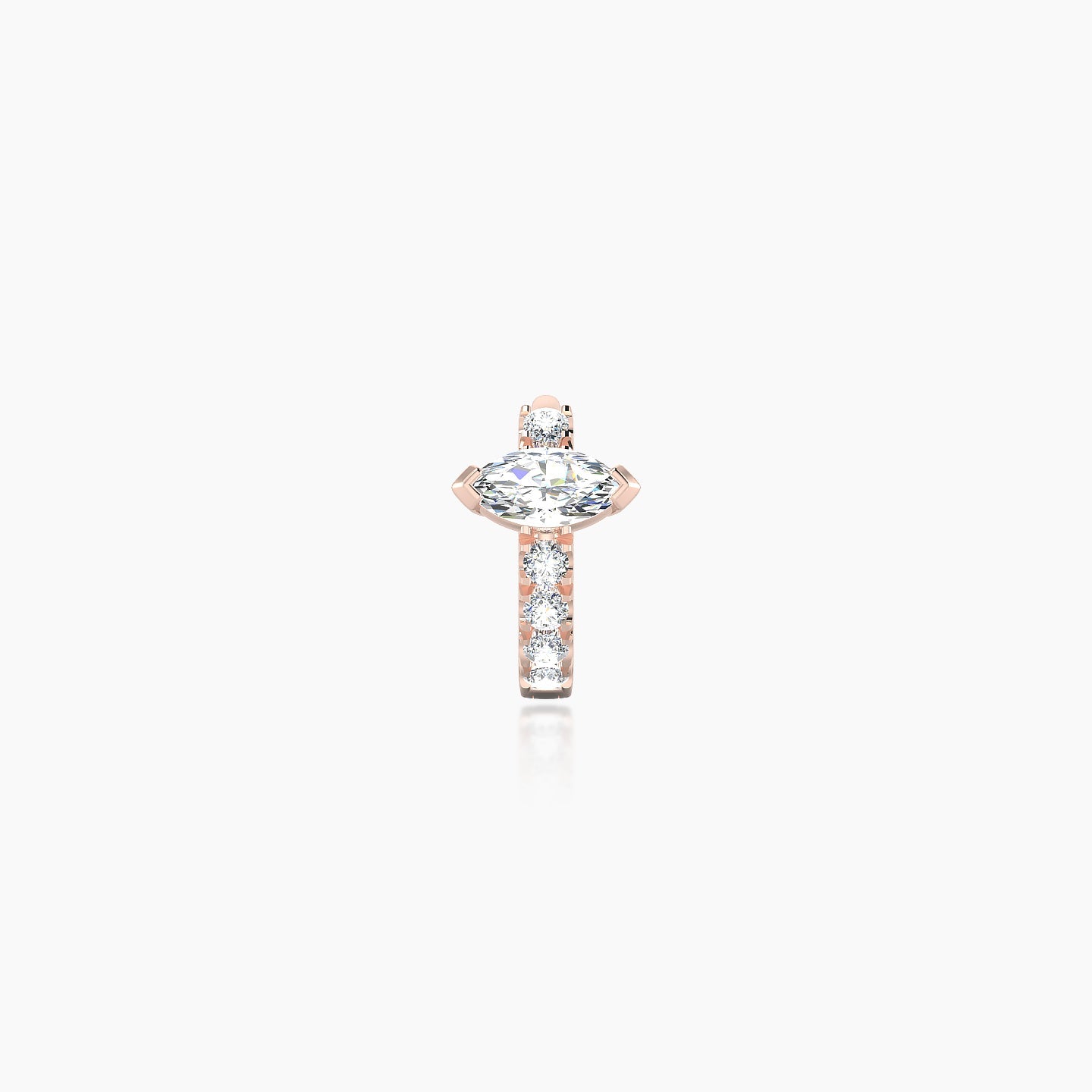 Rhea | 18k Rose Gold 5 mm Diamond Hoop Piercing