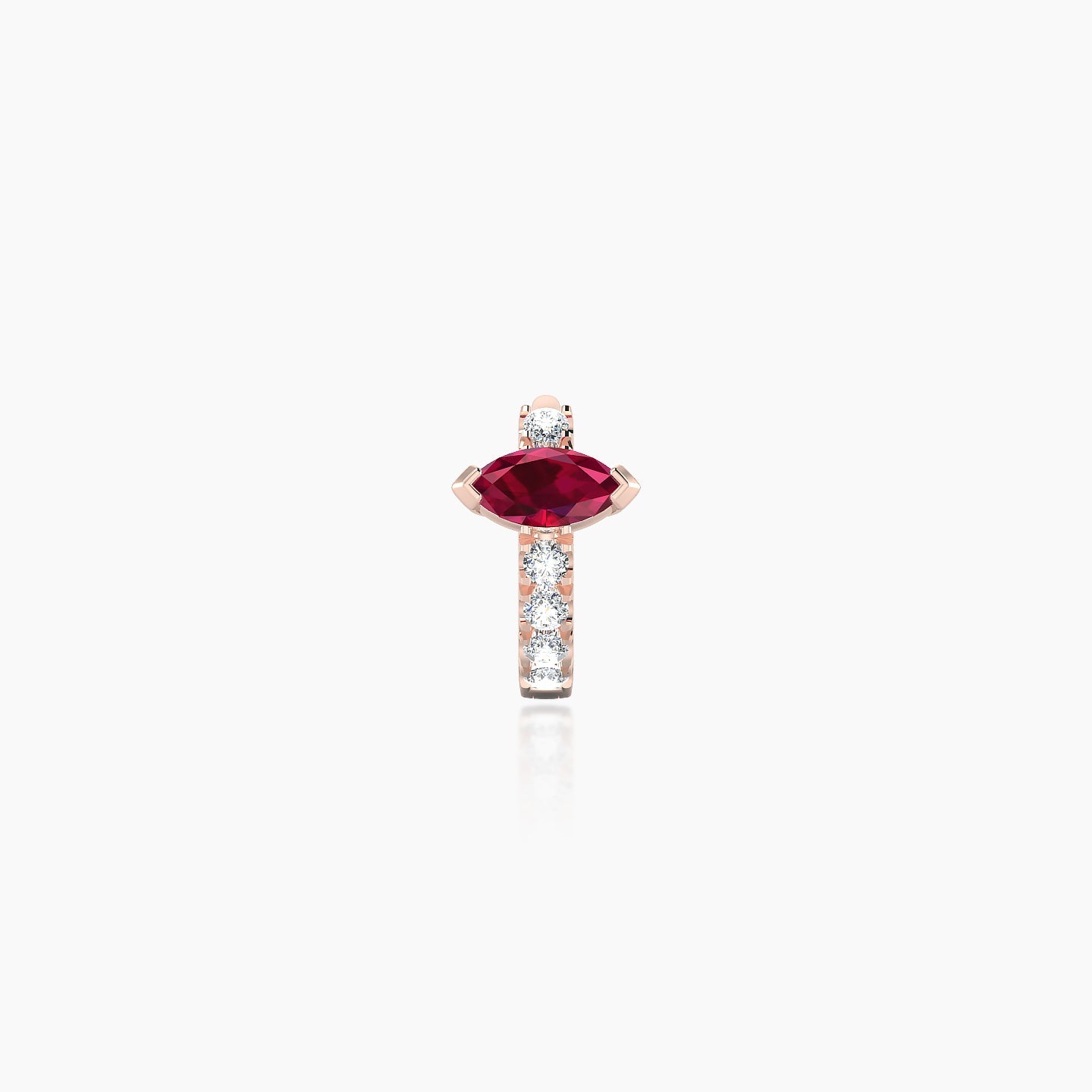 Rhea | 18k Rose Gold 5 mm Ruby & Diamond Hoop Piercing