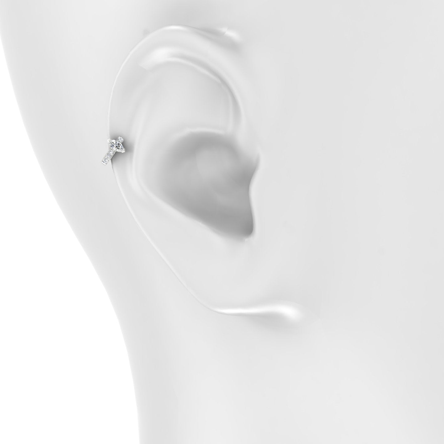 Rhea | 18k White Gold 5 mm Diamond Hoop Piercing