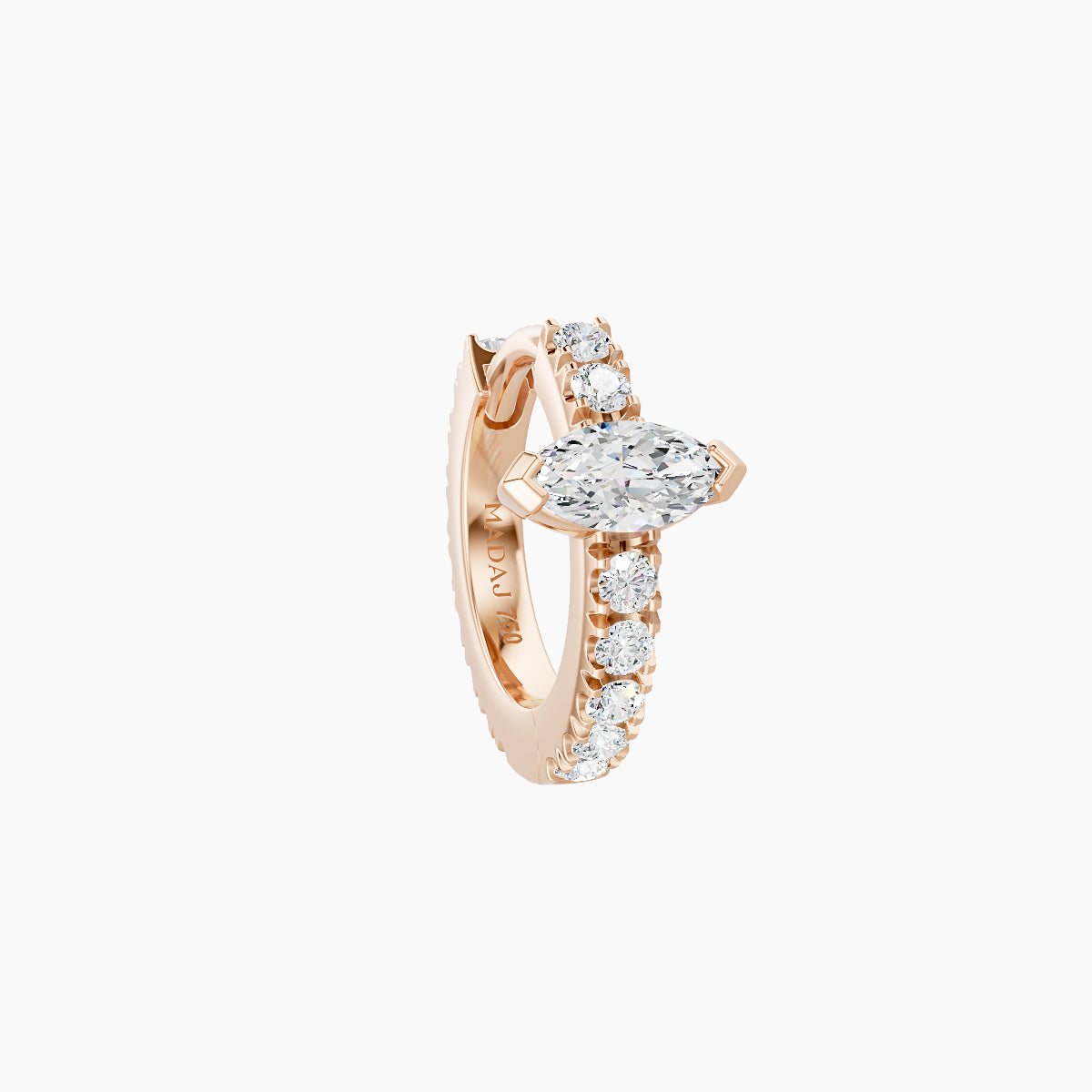 Rhea | 18k Rose Gold 6.5 mm Diamond Hoop Piercing