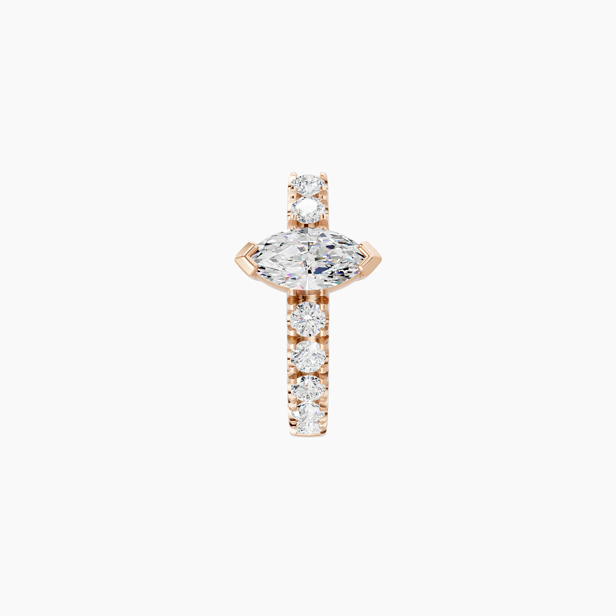 Rhea | 18k Rose Gold 6.5 mm Diamond Hoop Piercing